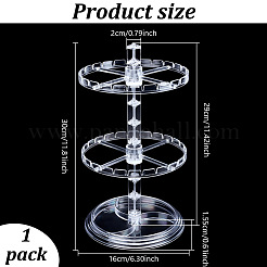 2-уровневые вращающиеся круглые пластиковые подставки для сережек&nbsp;EDIS-WH0032-23