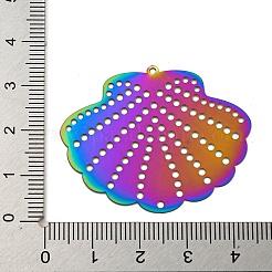 Pendentifs en métal gravé avec placage ionique (IP) 201 en acier inoxydable&nbsp;STAS-G328-02H-RC