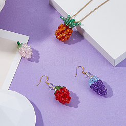 4 шт. 4 вида стеклянных плетеных бусин GLAA-FH0001-83