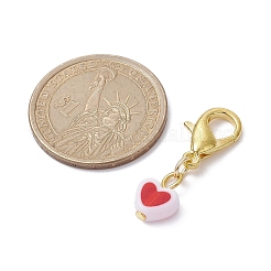 ハート透明アクリルペンダント装飾  合金製カニカン付き  ゴールドカラー  30mm&nbsp;HJEW-JM01425