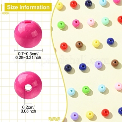 300шт 12 цвета непрозрачные акриловые бусины&nbsp;MACR-YW0003-99