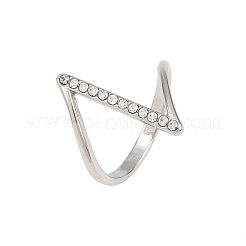 Fingerringe aus Edelstahl 304 mit Strassen für Damen&nbsp;SA-CBA45D5-28B-P