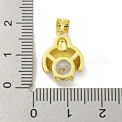 Покрытие стойки латунь микро паве прозрачный кубический цирконий с эмалевой подвеской&nbsp;KK-B091-37G-02