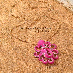 Ожерелья с подвеской в виде осьминога из цинкового сплава Ocean Beach для женщин JW6397