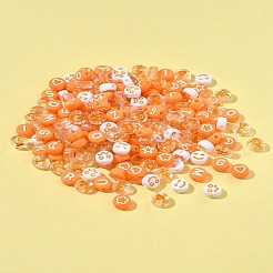 200 шт. плоские круглые акриловые эмалевые бусины MACR-FS0001-88