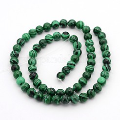 天然石連売り  模造マラカイト  ラウンド  染め  14mm  穴：1mm  約28個/連  15.5インチ（39.3cm）&nbsp;G-G448-7