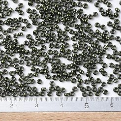 MIYUKIラウンドロカイユビーズ  日本製シードビーズ  11/0  （rr459)メタリックオリーブ  2x1.3mm  穴：0.8mm  約1100PCS /ボトル  10 G /ボトル&nbsp;SEED-JP0008-RR0459