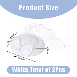 Шляпа-таблетка с бантом из шерсти и фетра с железными заколками для волос из кожи аллигатора MRMJ-WH0077-113A