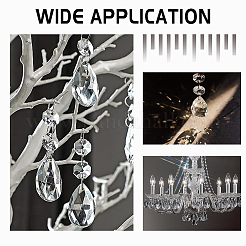 40шт граненые стеклянные подвески в форме капли&nbsp;GLAA-SP0001-11B