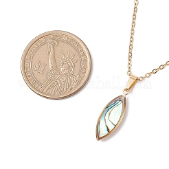 Colliers à pendentif en coquillage paua naturel&nbsp;NJEW-JN05141-01