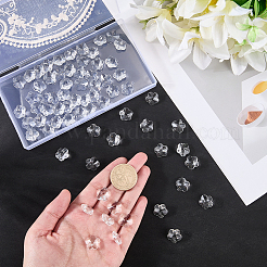 80 pièce de breloques connecteur en verre transparent à facettes&nbsp;GLAA-SP0001-88B-01
