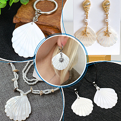 24 шт. 4 стиля резных подвесок из натуральных пресноводных ракушек&nbsp;BSHE-PH0001-48