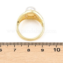 Fingerringe aus Messing mit Mikropavé-Kubikzirkonia für Damen&nbsp;RJEW-D340-02G-06