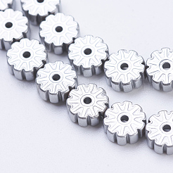 Electroplate non magnetici ematite sintetico fili di perline&nbsp;G-J383-6x2mm-A01