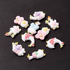 オペーク樹脂カボション  アヒル  ミックスカラー  27.5~29.5x15~20x7~9mm&nbsp;CRES-A050-26