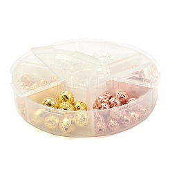 90шт 2 размера гальванические бусины из натурального вулканического камня G-FS0001-24