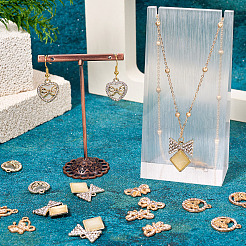 24шт 6 стиля подвески из сплава с кристаллами и стразами FIND-TA0006-20LG