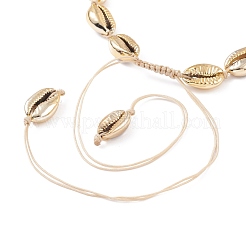 Колье из бисера из натуральной раковины каури NJEW-JN03745-02