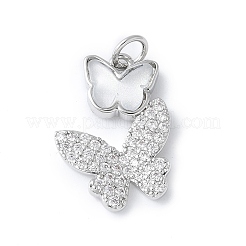 Подвески из латуни микропаве с фианитами и стеклом&nbsp;KK-F892-49P