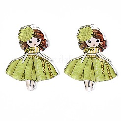 Прозрачные печатные акриловые большие подвески OACR-N133-012