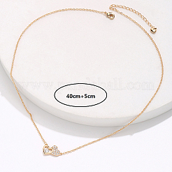 Ожерелье с подвеской в виде сердца из латуни с кубическим цирконием для женщин&nbsp;CQ9479