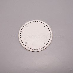 イミテーションレザーバッグボトム  フラットラウンド  ホワイト  15x1cm  穴：5mm&nbsp;DIY-WH0304-089A-02