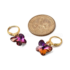 Серьги-кольца из нержавеющей стали 304 со стеклянными вставками&nbsp;EJEW-JE06486