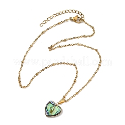 Herzförmiger Anhänger aus natürlicher Abalone-/Paua-Muschel&nbsp;NJEW-JN06368