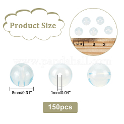 3連売りラウンドオパライトビーズ連売り  グレードAA  ホワイト  8mm  穴：1mm  約50個/連  15インチ&nbsp;GLAA-DC0001-10