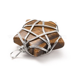 Подвески из натурального тигрового глаза&nbsp;G-D458-07P-03-RS