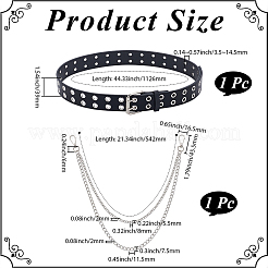 Ceintures en cuir PU à œillets pour jeans&nbsp;AJEW-CY0003-15