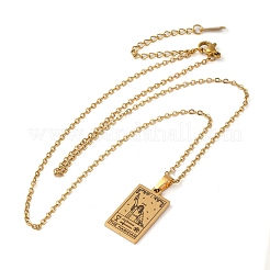 Colliers pendentifs en acier inoxydable 304 sur le thème du tarot pour femmes&nbsp;STAS-S128-02A