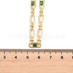 Colliers à maillons ovales en laiton pavé de zirconiums cubiques de 5 mm&nbsp;NJEW-D324-01G-07