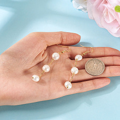 Круглые медные болтающийся серьги EJEW-TAC00029