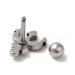 Pendientes de botón de acero inoxidable 304&nbsp;EJEW-K260-02AS
