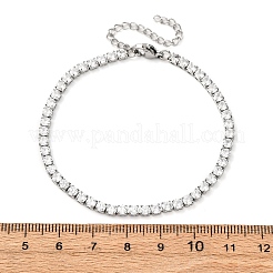 Браслеты-цепочки из нержавеющей стали 304 с кубическим цирконием для женщин&nbsp;BJEW-G754-01B-P03