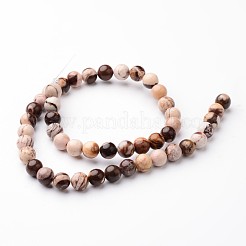 Круглые нити яшма шарик натуральный зебры G-J346-01-8mm