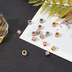 15 шт. 3-х цветные текстурированные бусины из нержавеющей стали STAS-UN0021-01