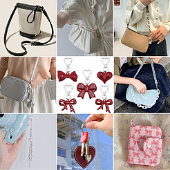 5 шт. 5 стиля акриловых бантов и подвесок в форме сердца&nbsp;KEYC-BBC0001-13