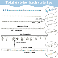 6 шт. 6 стиля HJEW-SC0002-34