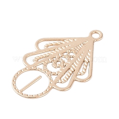Pendentifs embellissements en métal gravé en laiton&nbsp;KK-Z058-06KCG