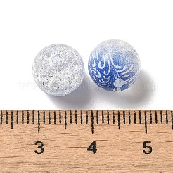 Perle acriliche craquelé verniciate a spruzzo in due tonalità&nbsp;OACR-G029-02H