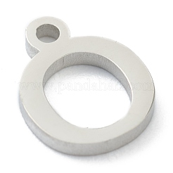 変色しない304ステンレススチールチャーム  ギリシャ語のアルファベット  ステンレス鋼色  文字.o  11x8.5x1.5mm  穴：1.5mm&nbsp;STAS-G244-01O