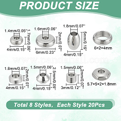 160 шт. 8 стиля 304 нержавеющая сталь разделительные бусины STAS-AR0001-75