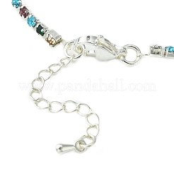 Bunte Tennishalskette mit Strassen&nbsp;NJEW-JN04451