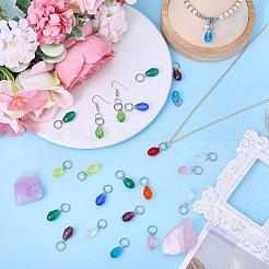 100шт 10 цвета стеклянные подвески PALLOY-CA00033