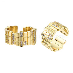 Кубический цирконий твист прямоугольник открытое кольцо-манжета RJEW-N037-025