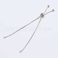 304ステンレススチールチェーンブレスレットの作り方  スライダーブレスレット作り  ステンレス鋼色  8-5/8インチ（22cm）  1.2mm  穴：2mm&nbsp;X-STAS-F118-P