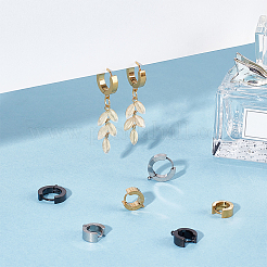 12 шт. 6 стиля фурнитуры для сережек-колец из нержавеющей стали 304 STAS-UN0043-23