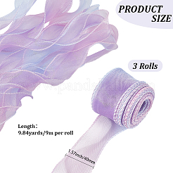 3 rollo de cintas de organza de poliéster&nbsp;SRIB-CY0001-37B